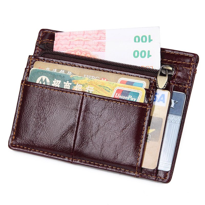 R8447Q High Quality Genuine Cow Leather Card Holder RFID Wallet _Mens